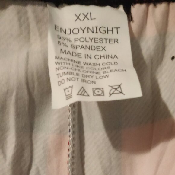 Long Sleeve Two Piece Pajamas Set - Black Shirt and Plaid Pants with Pockets - Picture 3 of 11